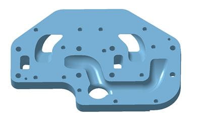 Machining example blue